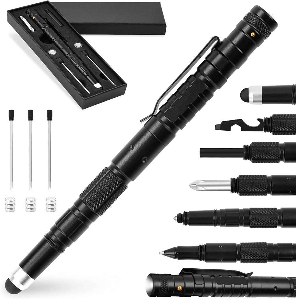 Gifts for Men Dad, MirrorZone Tactical Pen(12-IN-1), Multi-Tool Pen for Women with Flashlight, Gadgets for Men, Christmas Gifts for Husband, Unique Birthday Gifts Ideas for Boyfriends Him, Gifts Box